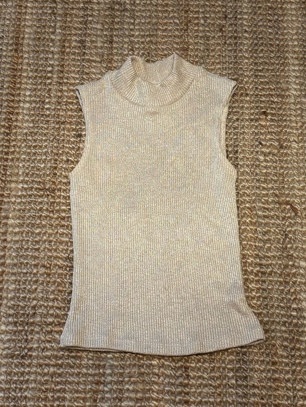 90s Metallic Knit Turtleneck Top